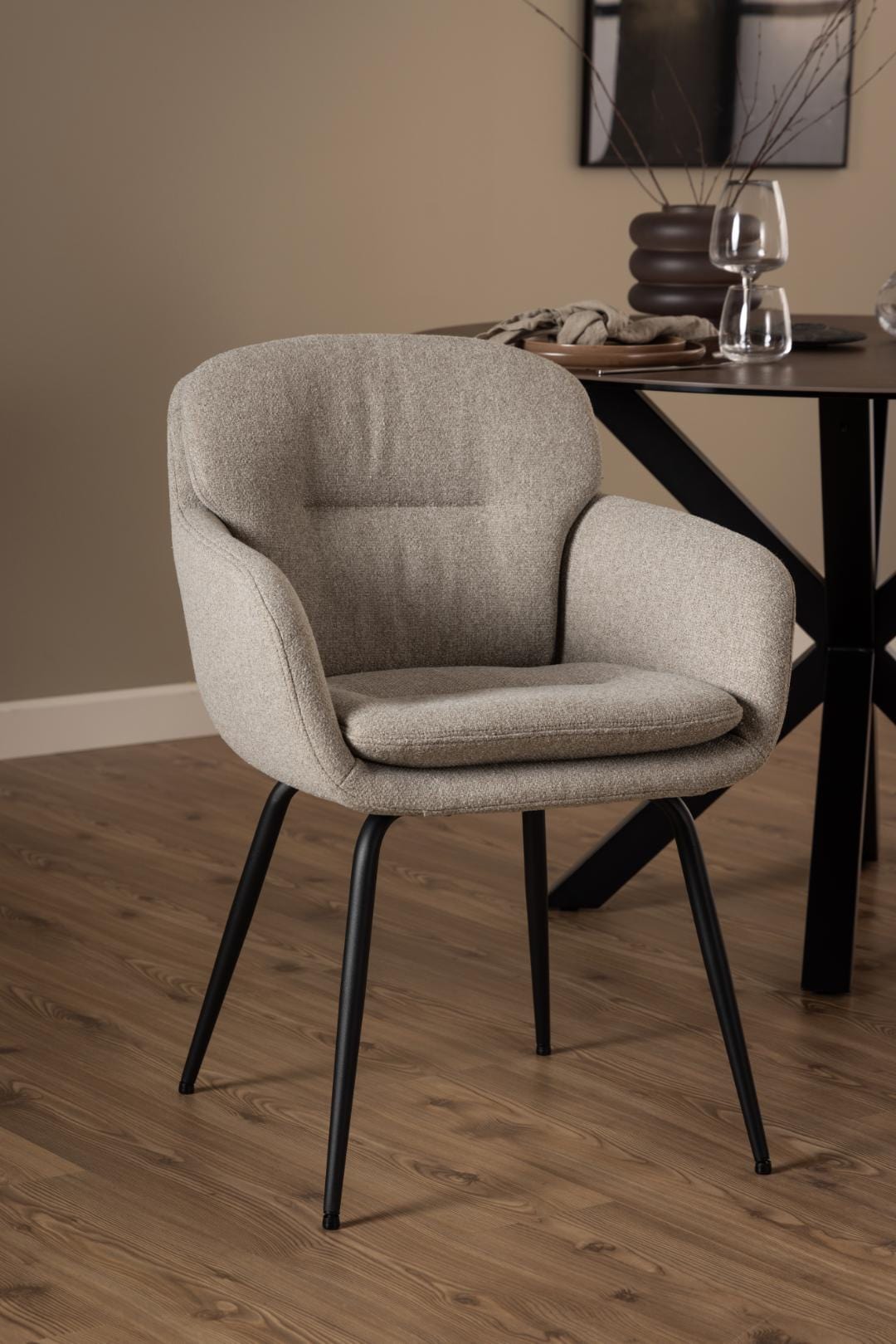 Actona Sedia da pranzo in tessuto Dora Beige