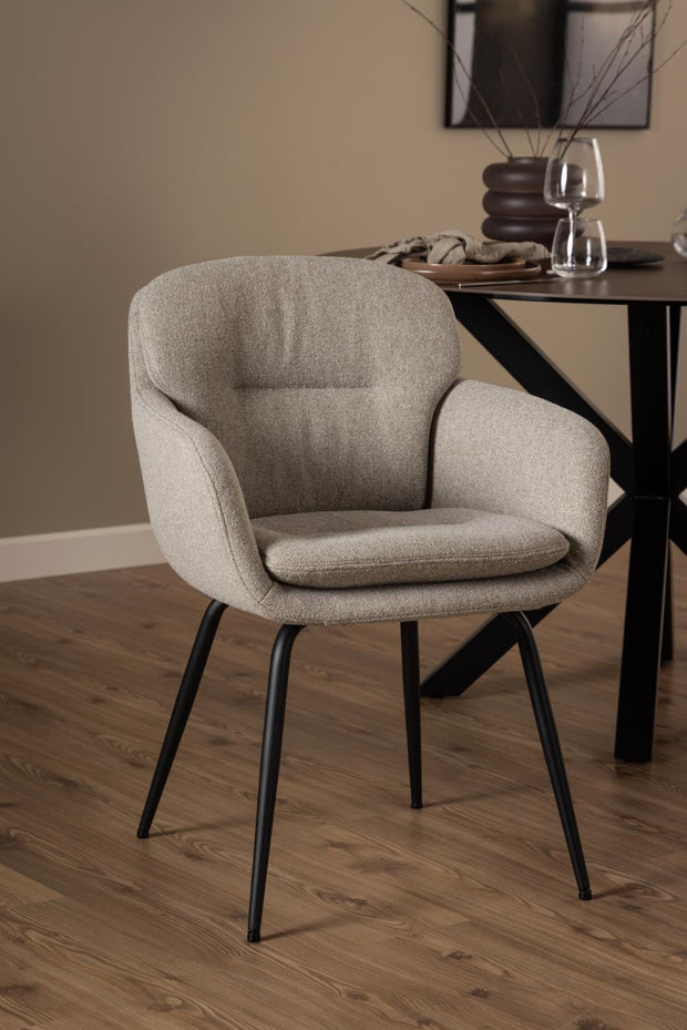 Actona Sedia da pranzo in tessuto Dora Beige