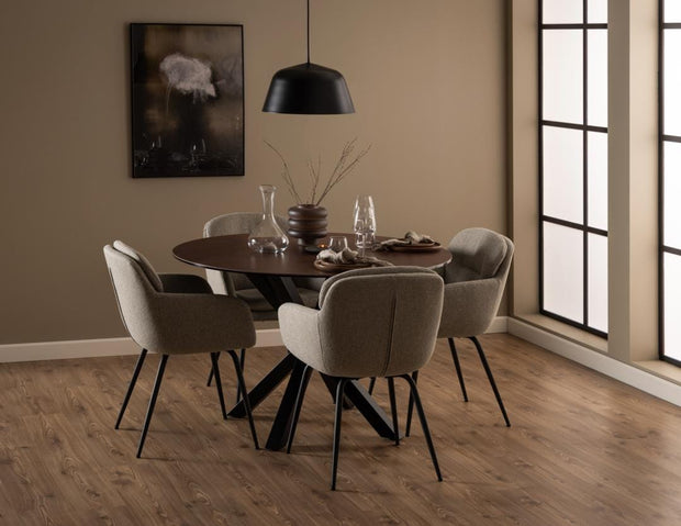 Actona Sedia da pranzo in tessuto Dora Beige