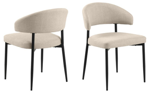 Actona Sedia da pranzo in tessuto Edina Beige