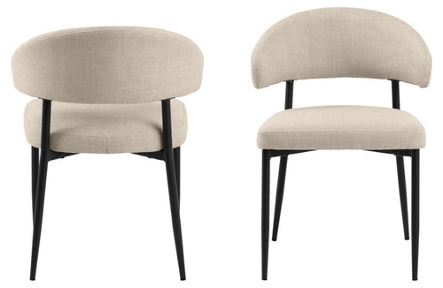 Actona Sedia da pranzo in tessuto Edina Beige