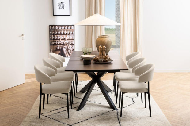 Actona Sedia da pranzo in tessuto Edina Beige