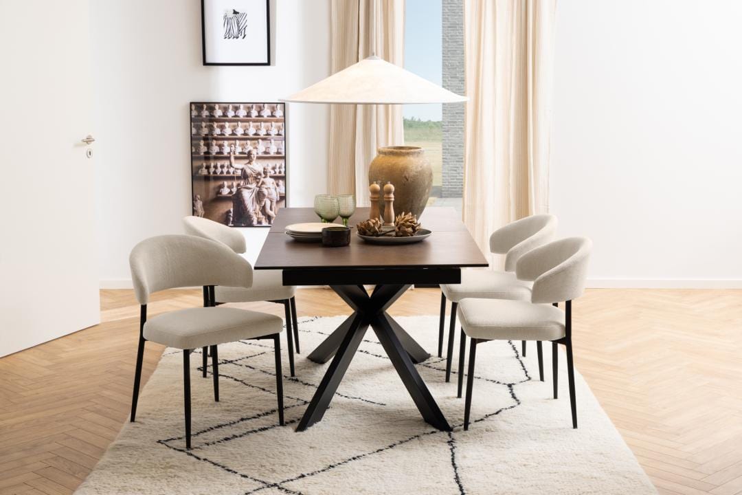 Actona Sedia da pranzo in tessuto Edina Beige