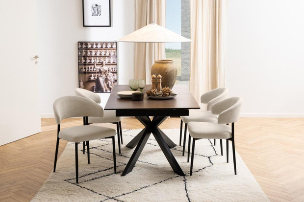 Actona Sedia da pranzo in tessuto Edina Beige