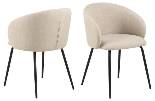 Actona Sedia da pranzo in tessuto Eleanor Beige