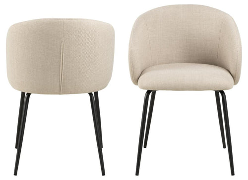 Actona Sedia da pranzo in tessuto Eleanor Beige