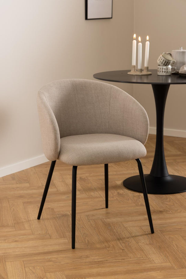 Actona Sedia da pranzo in tessuto Eleanor Beige