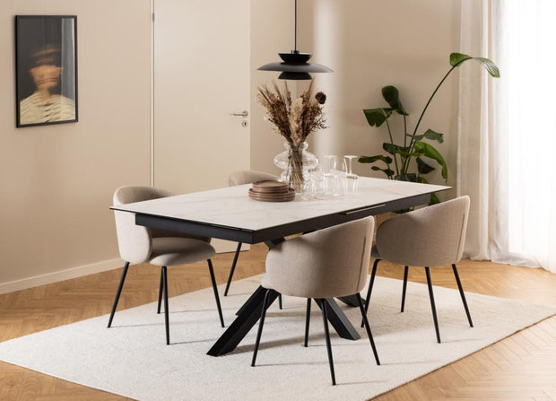 Actona Sedia da pranzo in tessuto Eleanor Beige