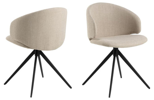 Actona Sedia da pranzo in tessuto Ella Beige