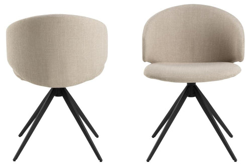 Actona Sedia da pranzo in tessuto Ella Beige