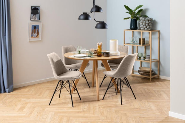 Actona Sedia da pranzo in tessuto Eris Beige