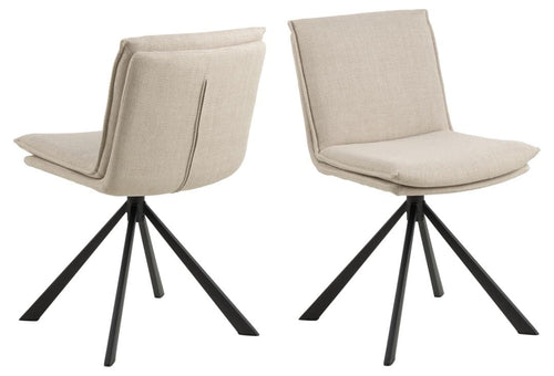 Actona Sedia da pranzo in tessuto Flynn Beige