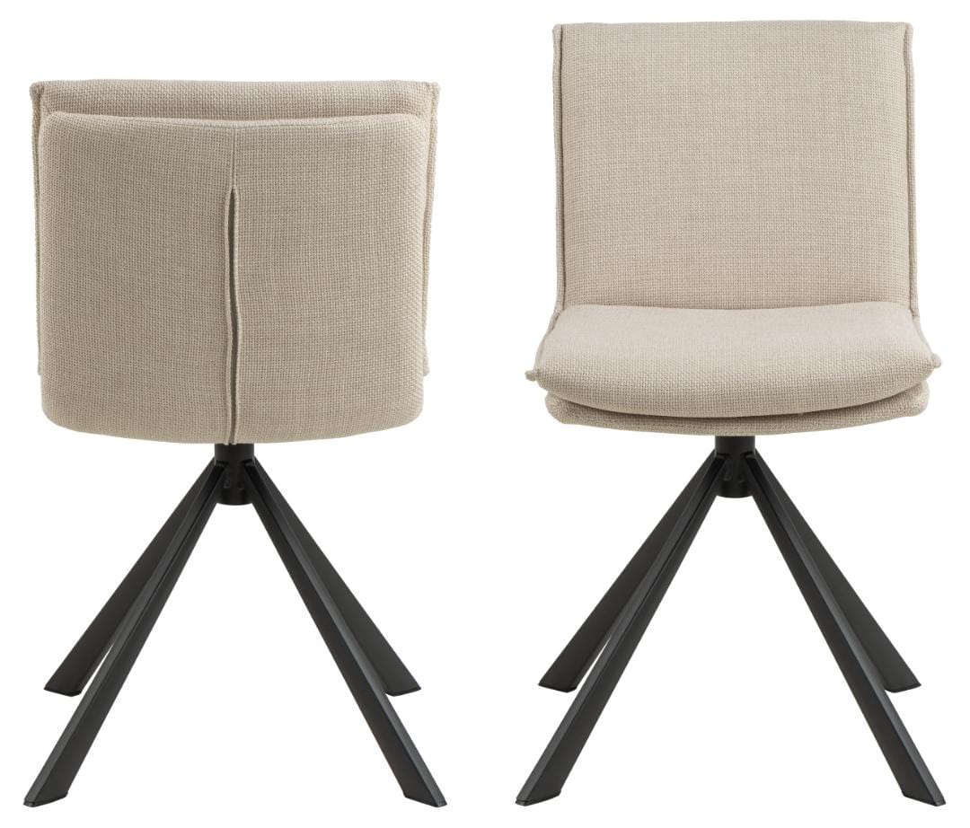Actona Sedia da pranzo in tessuto Flynn Beige
