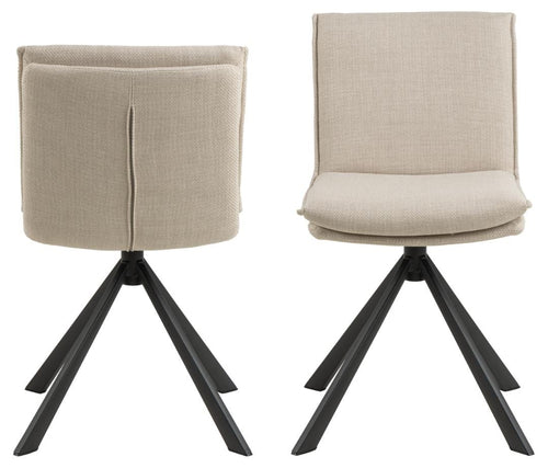 Actona Sedia da pranzo in tessuto Flynn Beige
