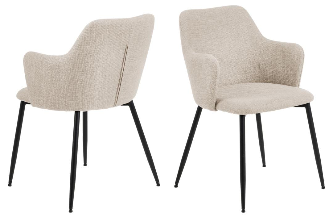 Actona Sedia da pranzo in tessuto Ilsa Beige