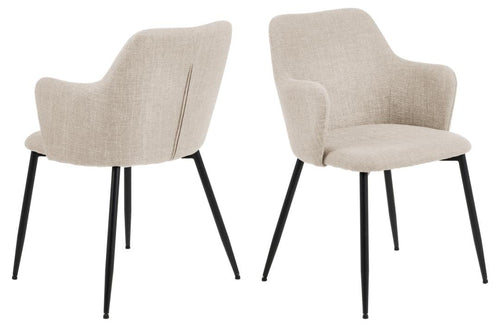 Actona Sedia da pranzo in tessuto Ilsa Beige