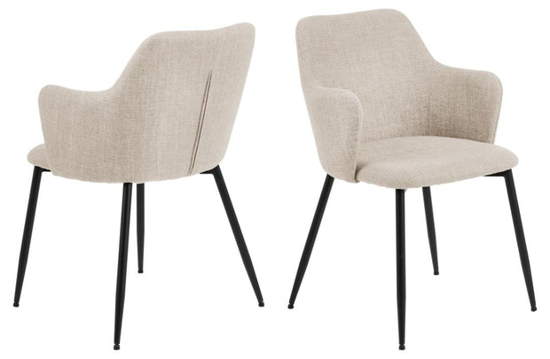 Actona Sedia da pranzo in tessuto Ilsa Beige