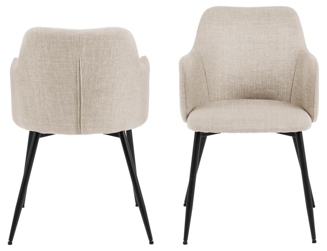 Actona Sedia da pranzo in tessuto Ilsa Beige