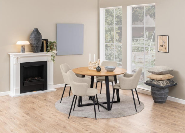 Actona Sedia da pranzo in tessuto Ilsa Beige