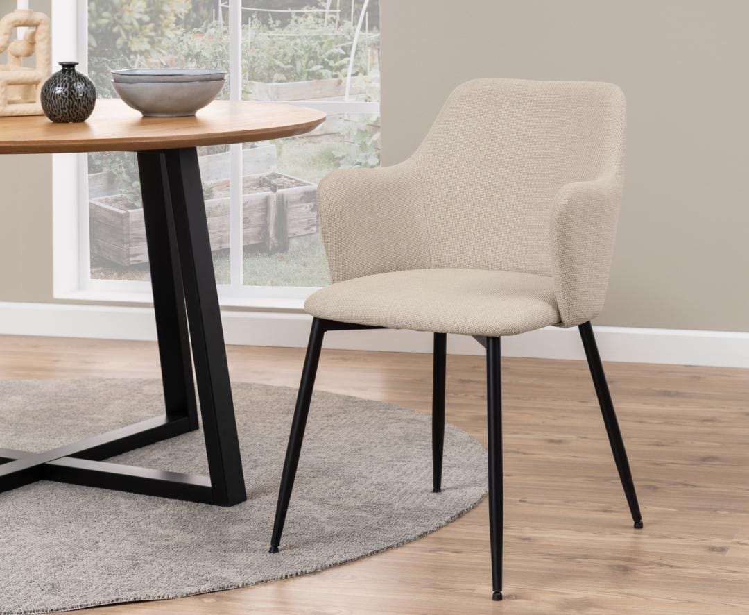 Actona Sedia da pranzo in tessuto Ilsa Beige