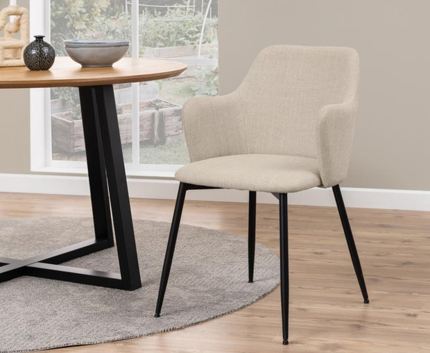 Actona Sedia da pranzo in tessuto Ilsa Beige