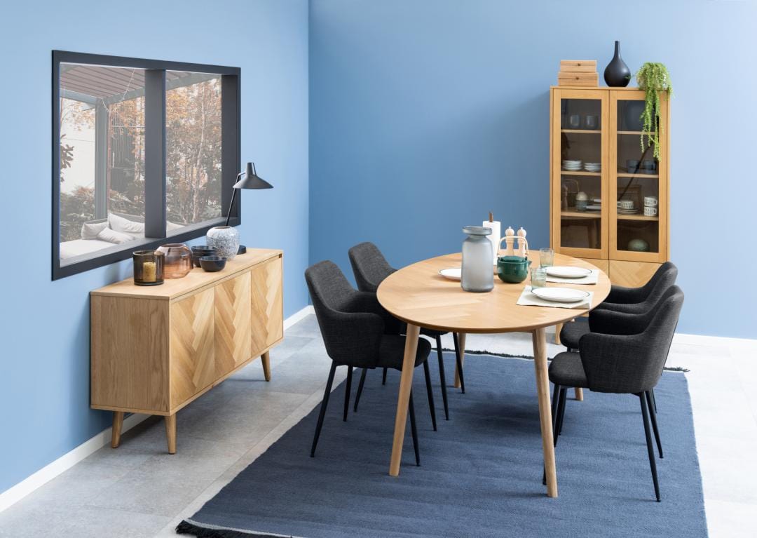 Actona Sedia da pranzo in tessuto Ilsa Grigio