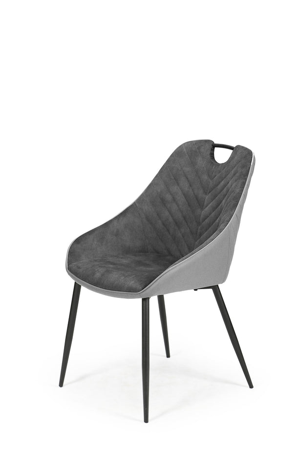 Sedia da pranzo in tessuto K412 Grigio