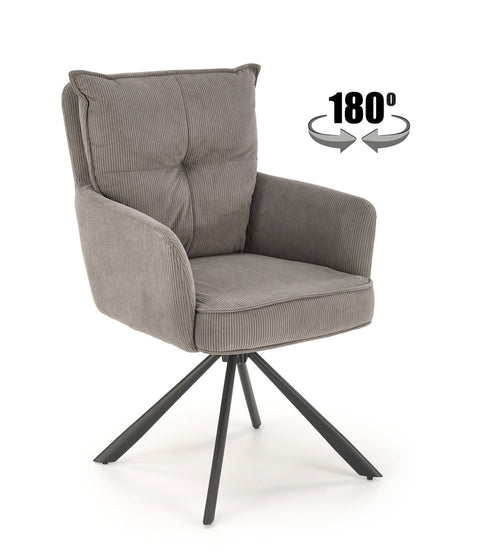 Sedia da pranzo in tessuto K528 Grigio