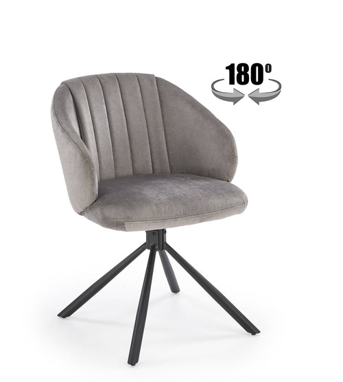 Sedia da pranzo in tessuto K533 Grigio