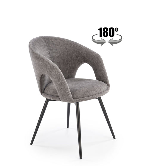 Sedia da pranzo in tessuto K550 Grigio