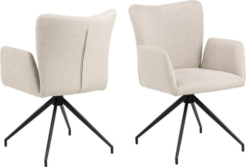 Actona Sedia da pranzo in tessuto Laura Beige