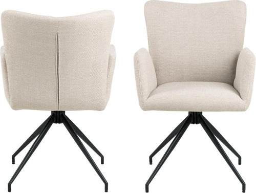 Actona Sedia da pranzo in tessuto Laura Beige