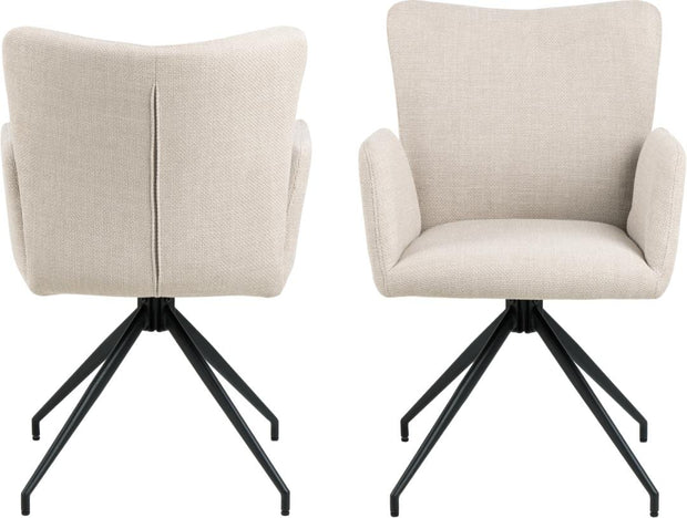 Actona Sedia da pranzo in tessuto Laura Beige