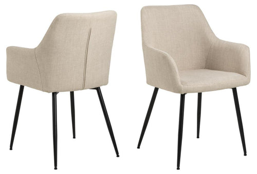 Actona Sedia da pranzo in tessuto Lizzy Beige
