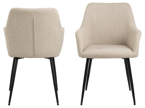 Actona Sedia da pranzo in tessuto Lizzy Beige