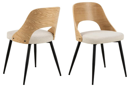 Actona Sedia da pranzo in tessuto Lucy Beige