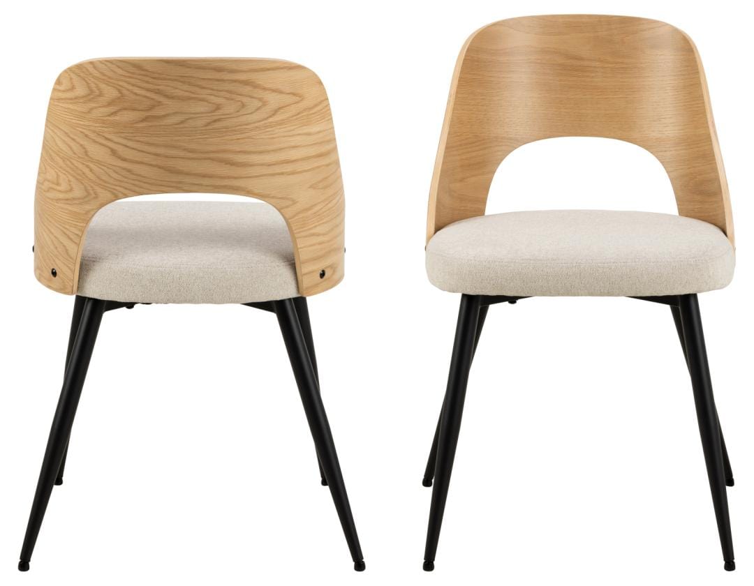 Actona Sedia da pranzo in tessuto Lucy Beige