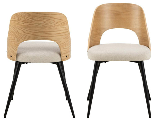 Actona Sedia da pranzo in tessuto Lucy Beige