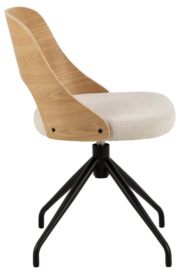 Actona Sedia da pranzo in tessuto Lucy Beige