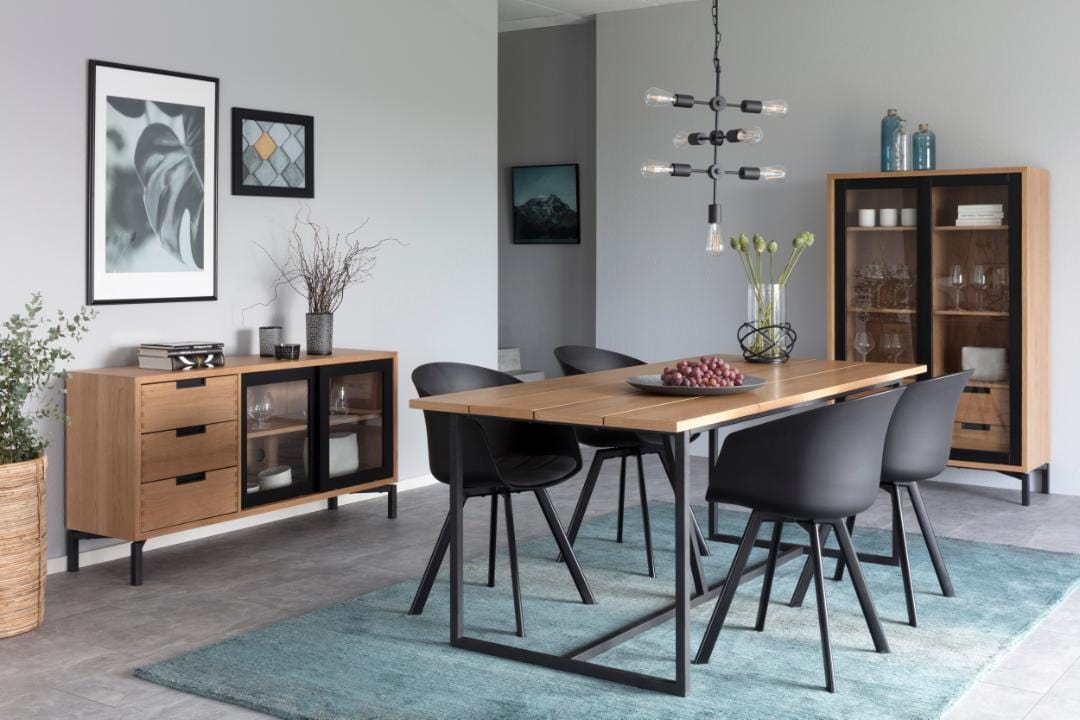 Actona Sedia da pranzo in tessuto Moon Grigio