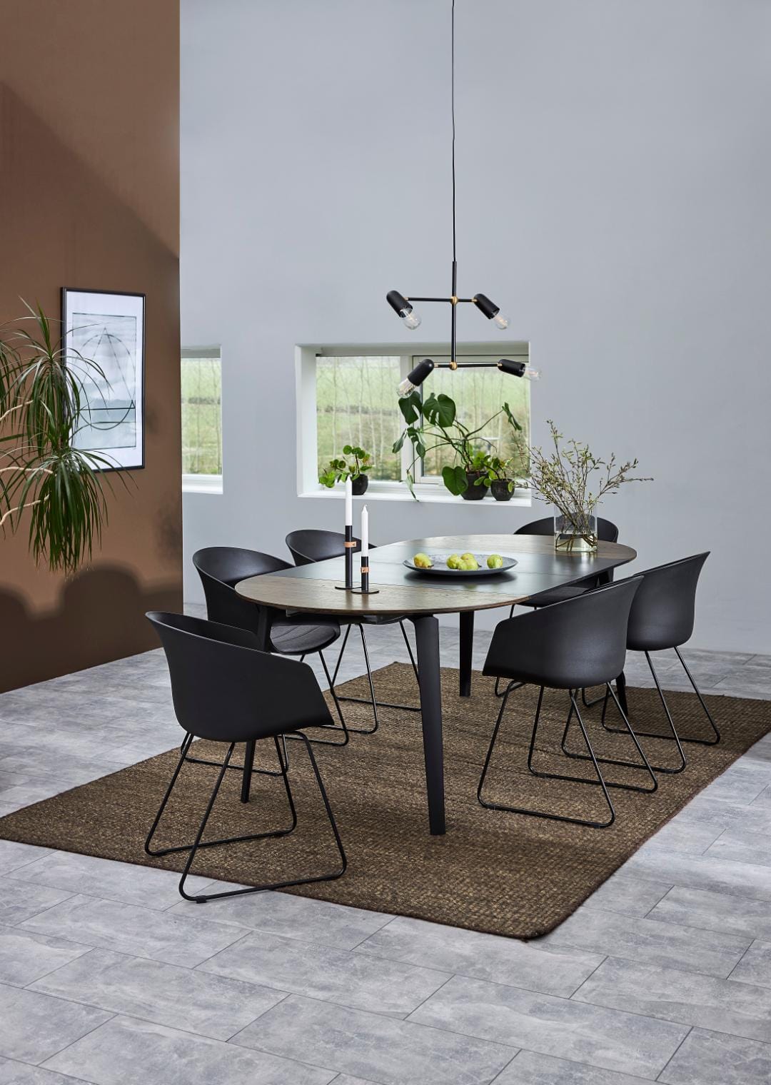 Actona Sedia da pranzo in tessuto Moon II Grigio