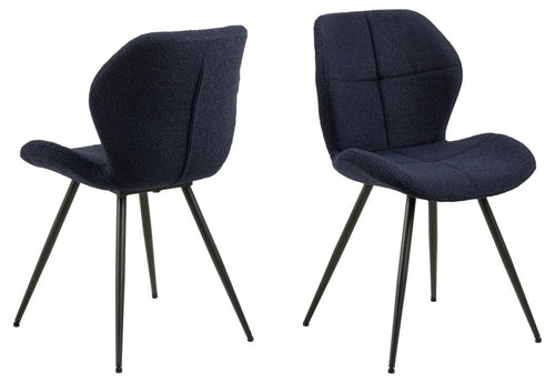 Actona Sedia da pranzo in tessuto Petri Blu