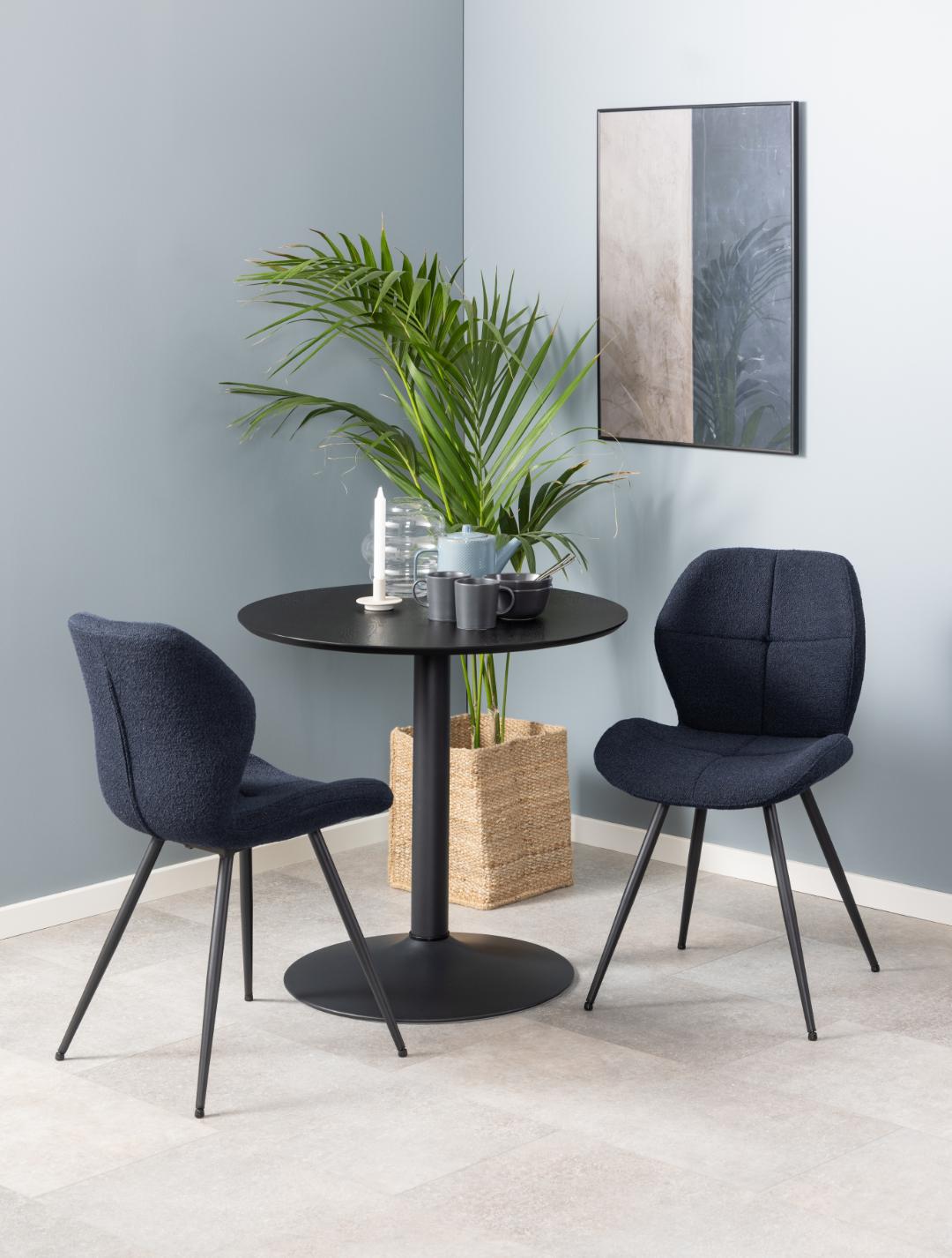 Actona Sedia da pranzo in tessuto Petri Blu