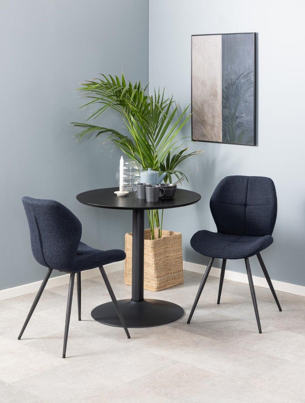 Actona Sedia da pranzo in tessuto Petri Blu