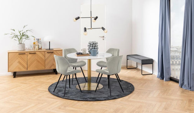 Actona Sedia da pranzo in tessuto Petri Grigio