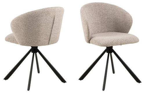 Actona Sedia da pranzo in tessuto Pippa Beige