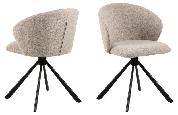 Actona Sedia da pranzo in tessuto Pippa Beige