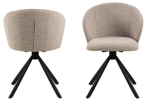 Actona Sedia da pranzo in tessuto Pippa Beige