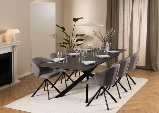 Actona Sedia da pranzo in tessuto Pippa Cappuccino