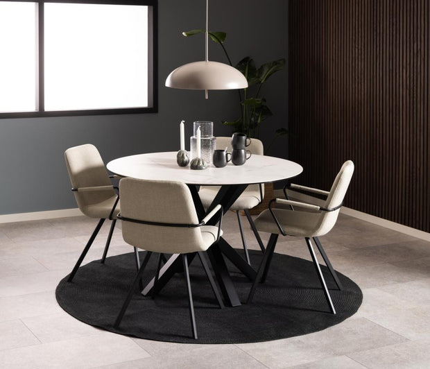 Actona Sedia da pranzo in tessuto Selina Beige